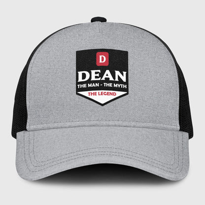 The Man The Myth The Legend Gray Mesh Cap DEAN 13K1 C189PF