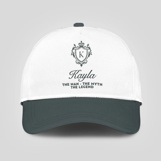 The Man The Myth The Legend Elegant Gray And White Cap KAYLA 13K1 C170PF