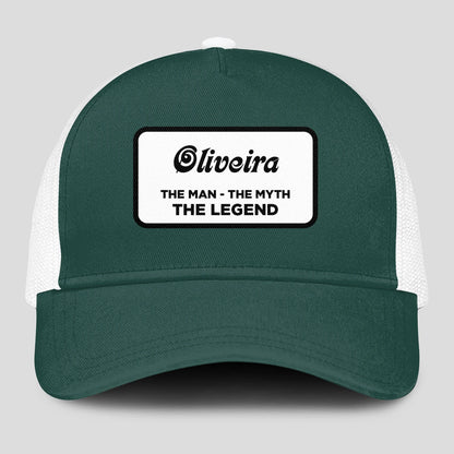 The Man The Myth The Legend Green And White Mesh Cap OLIVEIRA 13K1 C198PF