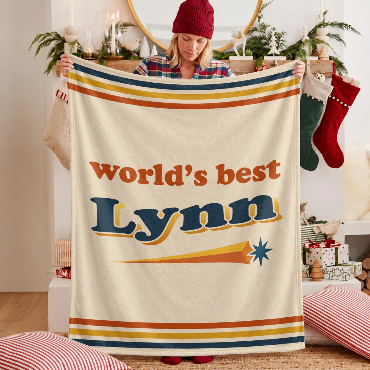 World's Best Your Name Retro Fleece Blanket LYNN 13K1 BK64