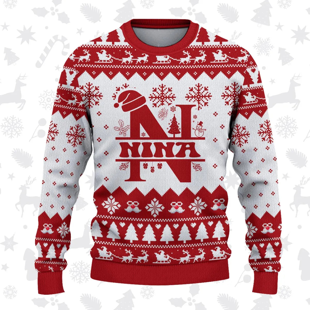 NINA Personalized Christmas Pajama Set - Holiday Gift Outfit 13K1-CR2
