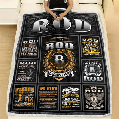 ROD Personalized Blanket | Custom Name Cozy Throw Gift 13K3-BK2