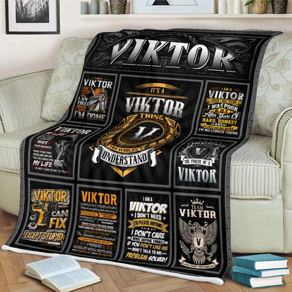 VIKTOR Personalized Blanket | Custom Name Cozy Throw Gift 13K4-BK2