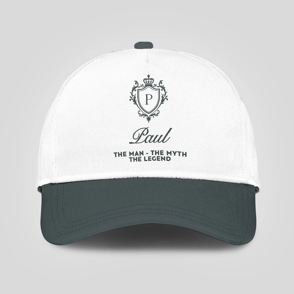 The Man The Myth The Legend Elegant Gray And White Cap PAUL 13K1 C170PF