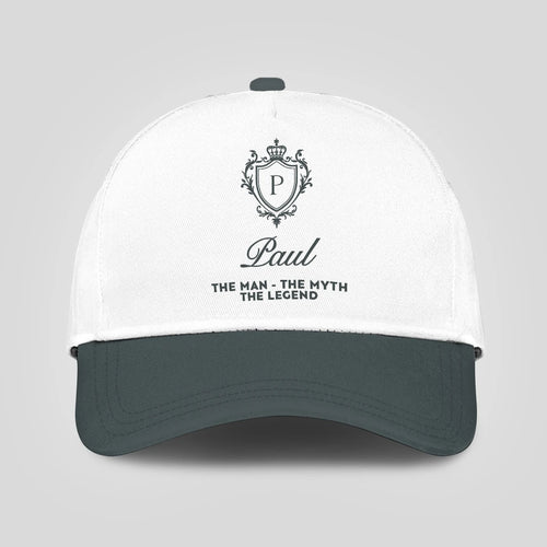 The Man The Myth The Legend Elegant Gray And White Cap PAUL 13K1 C170PF