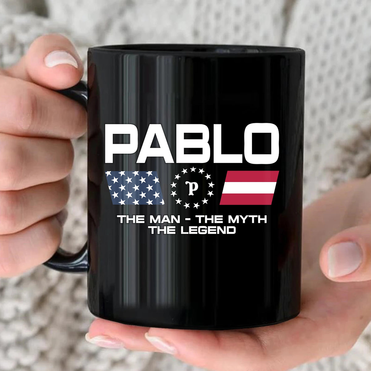 The Man The Myth The Legend Us Flag Mug PABLO 13K1 MG23