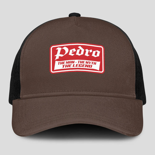 The Man The Myth The Legend Red Logo Brown Mesh Cap PEDRO 13K1 C203PF
