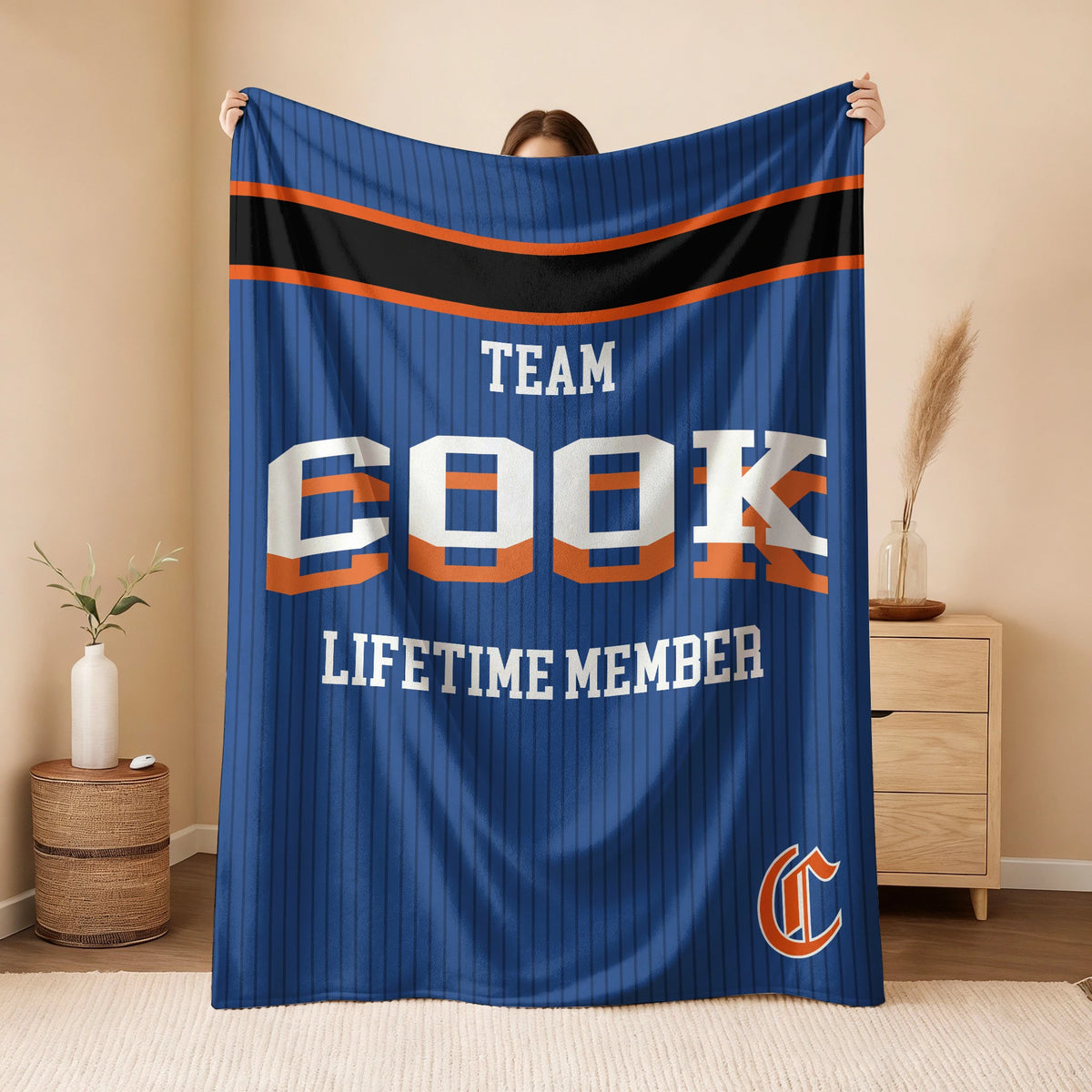 Team Your Name Lifetime Member Basketball Fleece Blanket COOK 13K1 BK47