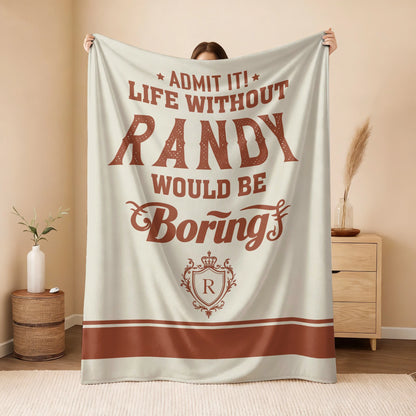 Life Without Your Name Would Be Boring Cream Terracotta Blanket RANDY 13K1 BK24