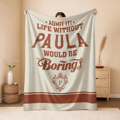 Life Without Your Name Would Be Boring Cream Terracotta Blanket PAULA 13K1 BK24