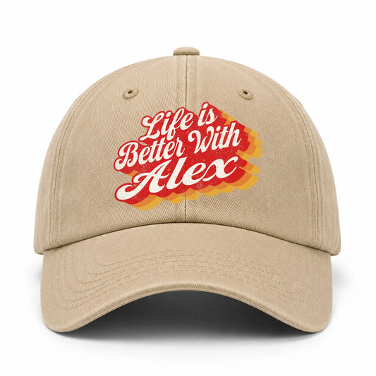 Life Is Better With Your Name Vintage Washed Cap ALEX 13K1 C67PF