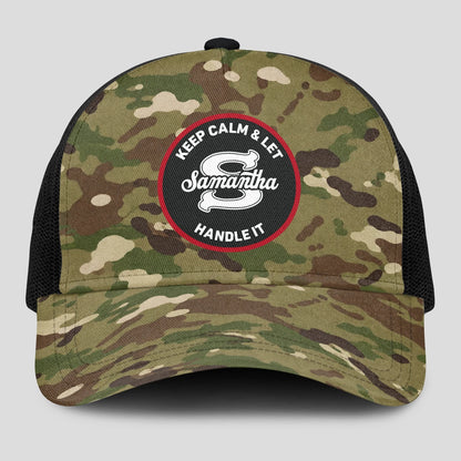 Keep Calm & Let Your Name Handle It Camo Mesh Cap SAMANTHA 13K1 C209PF