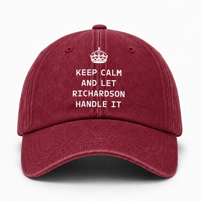 Keep Calm & Let Your Name Handle It Royal Burgundy Washed Cap RICHARDSON 13K1 C106PF