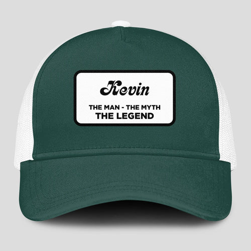 The Man The Myth The Legend Green And White Mesh Cap KEVIN 13K1 C198PF