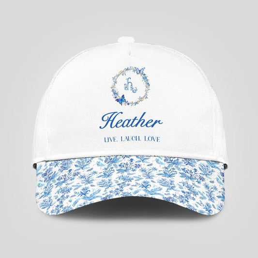 Live Laugh Love Blue Flowers Cap HEATHER 13K1 C50PF