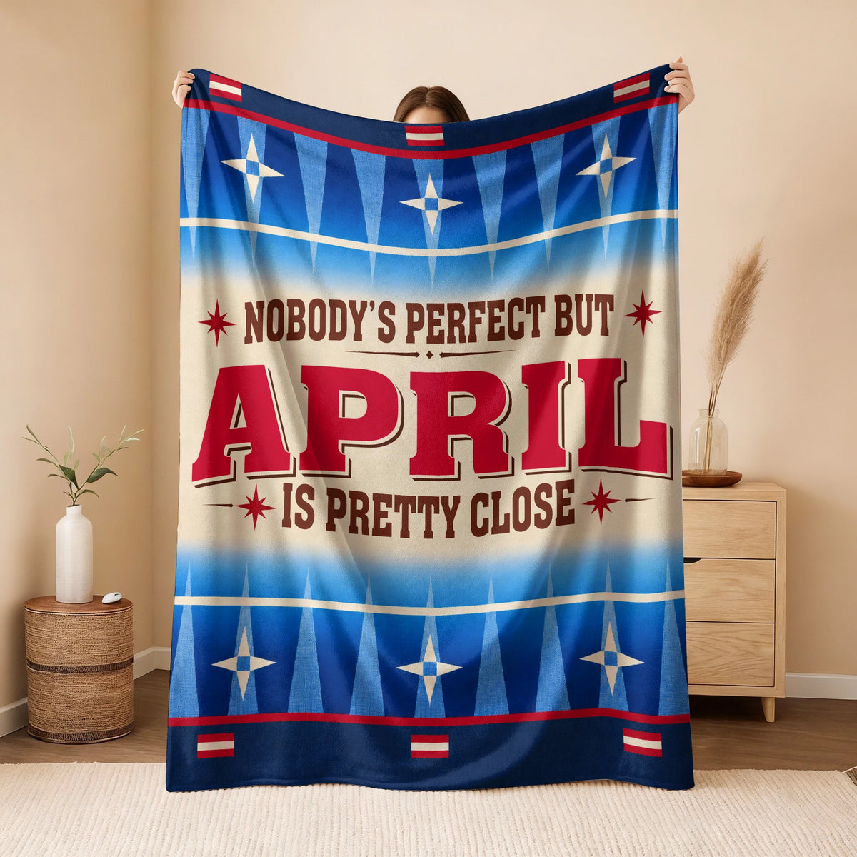 Nobody's Perfect But Your Name Is Close Native American Fleece Blanket APRIL 13K1 BK57