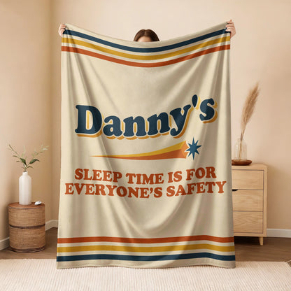 Your Name's Sleep Time Funny Retro Fleece Blanket DANNY 13K1 BK67