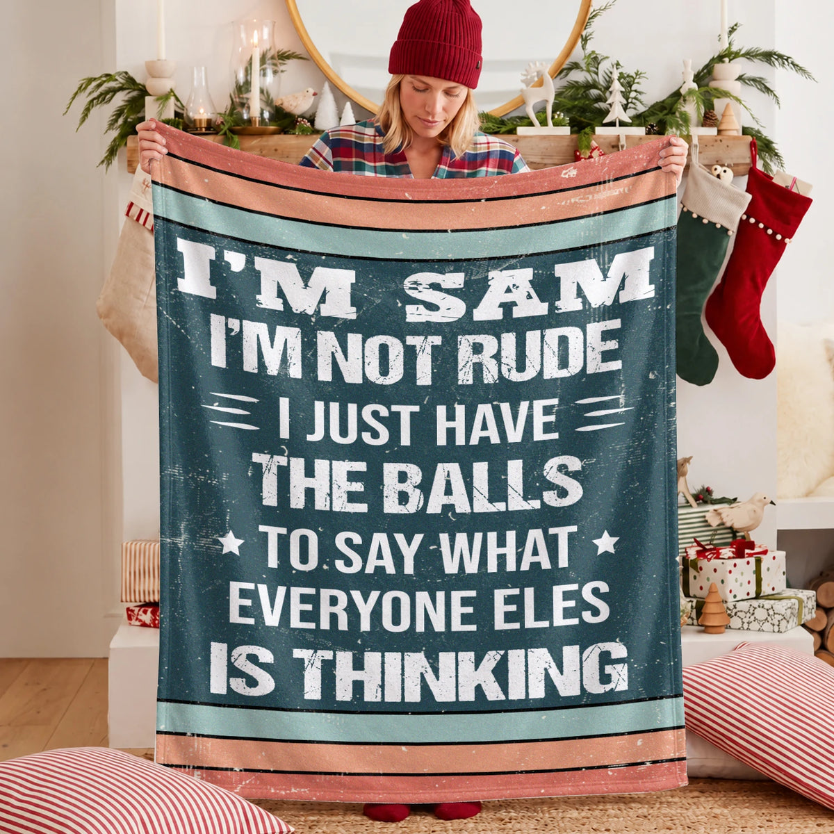 I'm Name Not Rude Just Have the Balls Fleece Blanket SAM 13K1 BK65
