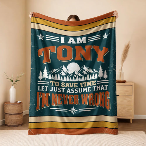 I'm Name Never Wrong Funny Retro Fleece Blanket TONY 13K1 BK66