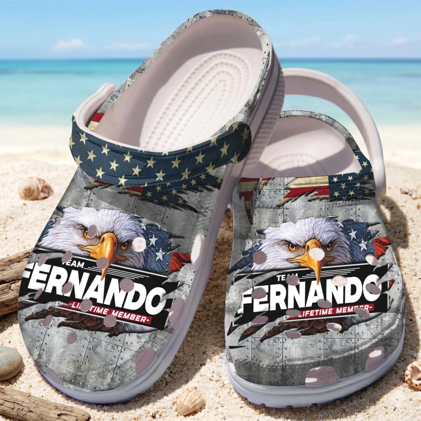 FERNANDO 13K1-CR1 Personalized Name Clogs "Team Lifetime Member"