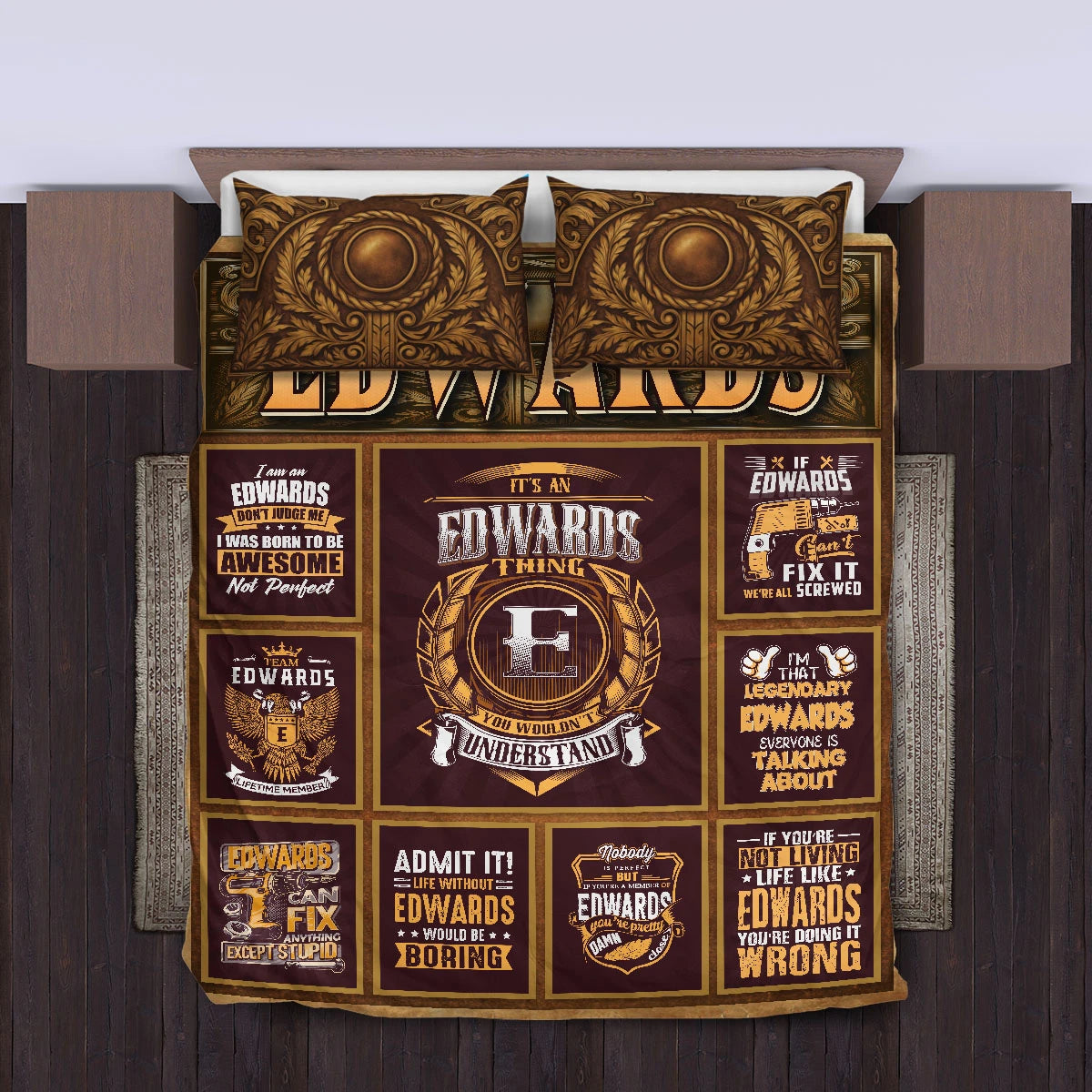 EDWARDS Limited Edition Personalized Bedding Set 13K1-BS3