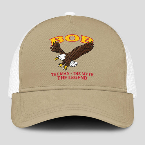 The Man The Myth The Legend Eagle Khaki Mesh Cap BOB 13K1 C210PF