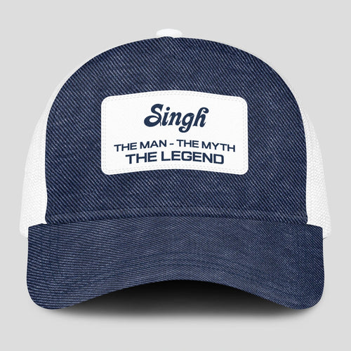 The Man The Myth The Legend Blue Denim Mesh Cap SINGH 13K1 C194PF