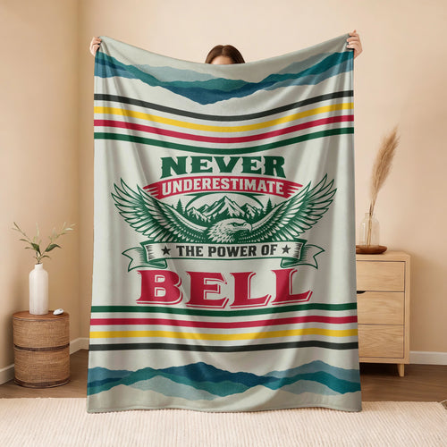 Never Underestimate Your Name Vintage Mountain Fleece Blanket BELL 13K1 BK44