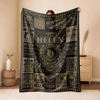 HELEN Personalized Blanket | Custom Name Cozy Throw Gift 13K1-BK3