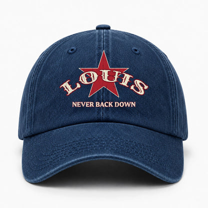 Never Back Down Western Blue Denim Cap LOUIS 13K1 C61PF