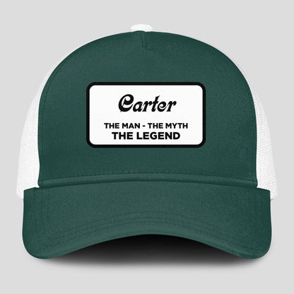 The Man The Myth The Legend Green And White Mesh Cap CARTER 13K1 C198PF