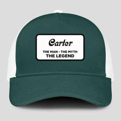 The Man The Myth The Legend Green And White Mesh Cap CARTER 13K1 C198PF