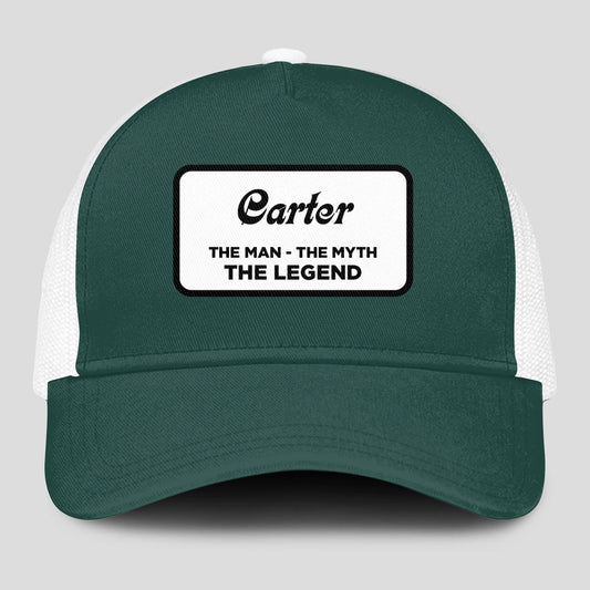 The Man The Myth The Legend Green And White Mesh Cap CARTER 13K1 C198PF