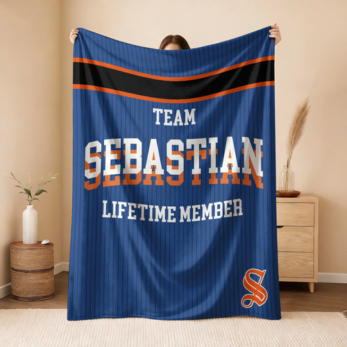 Team Your Name Lifetime Member Basketball Fleece Blanket SEBASTIAN 13K1 BK47