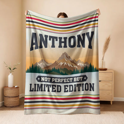 Not Perfect But Limited Edition Vintage Mountain Fleece Blanket ANTHONY 13K1 BK45