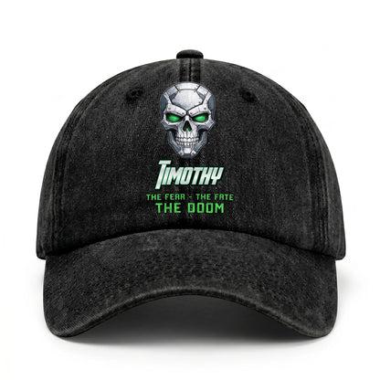 The Fear The Fate The Doom Skull Washed Cap TIMOTHY 13K1 C99PF