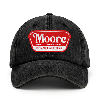 Built Different Born Legendary Red Logo Washed Cap MOORE 13K1 C63PF