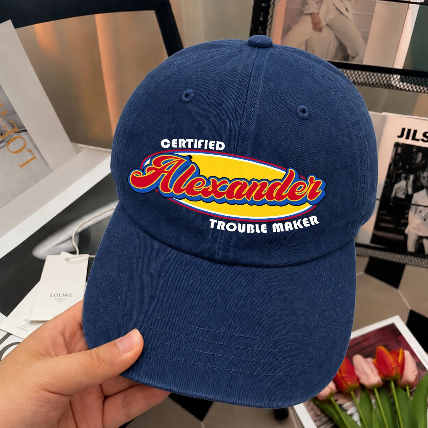 Certified Your Name Trouble Maker Washed Cap ALEXANDER 13K1 C73PF