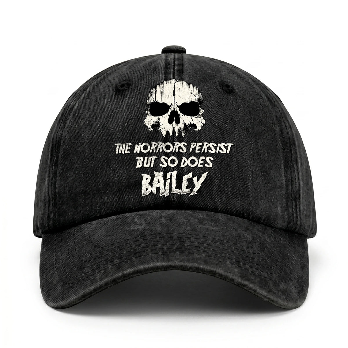 The Horrors Persist But So Does Your Name Cool Skull Washed Cap BAILEY 13K1 C134PF