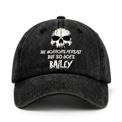 The Horrors Persist But So Does Your Name Cool Skull Washed Cap BAILEY 13K1 C134PF