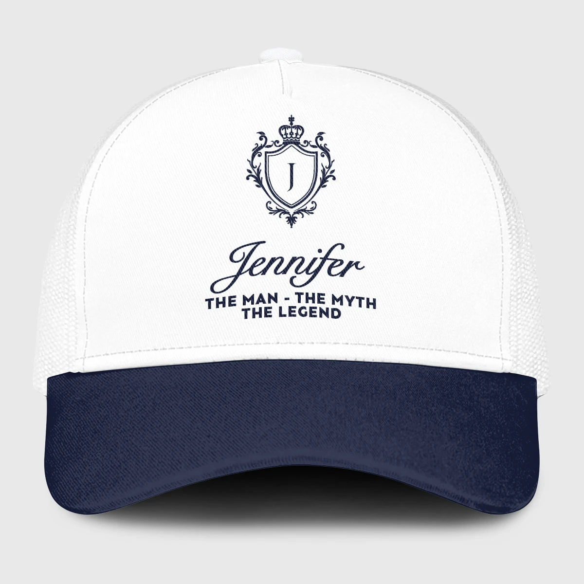 The Man The Myth The Legend Blue And White Baseball Mesh Cap JENNIFER 13K1 C186PF