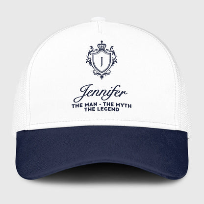 The Man The Myth The Legend Blue And White Baseball Mesh Cap JENNIFER 13K1 C186PF