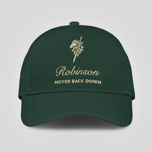 Never Back Down Lion And Sword Sage Green Cap ROBINSON 13K1 C178PF