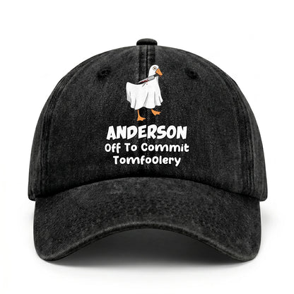 Off To Commit Tomfoolery Funny Goose Washed Cap ANDERSON 13K1 C131PF