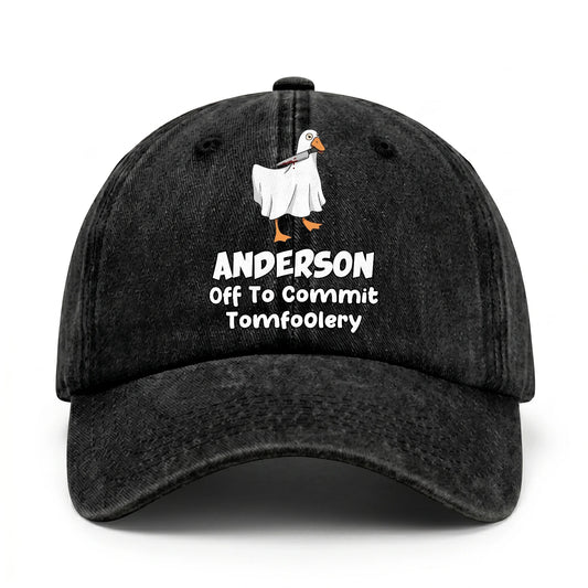 Off To Commit Tomfoolery Funny Goose Washed Cap ANDERSON 13K1 C131PF