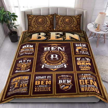 BEN Limited Edition Personalized Bedding Set 13K1-BS3
