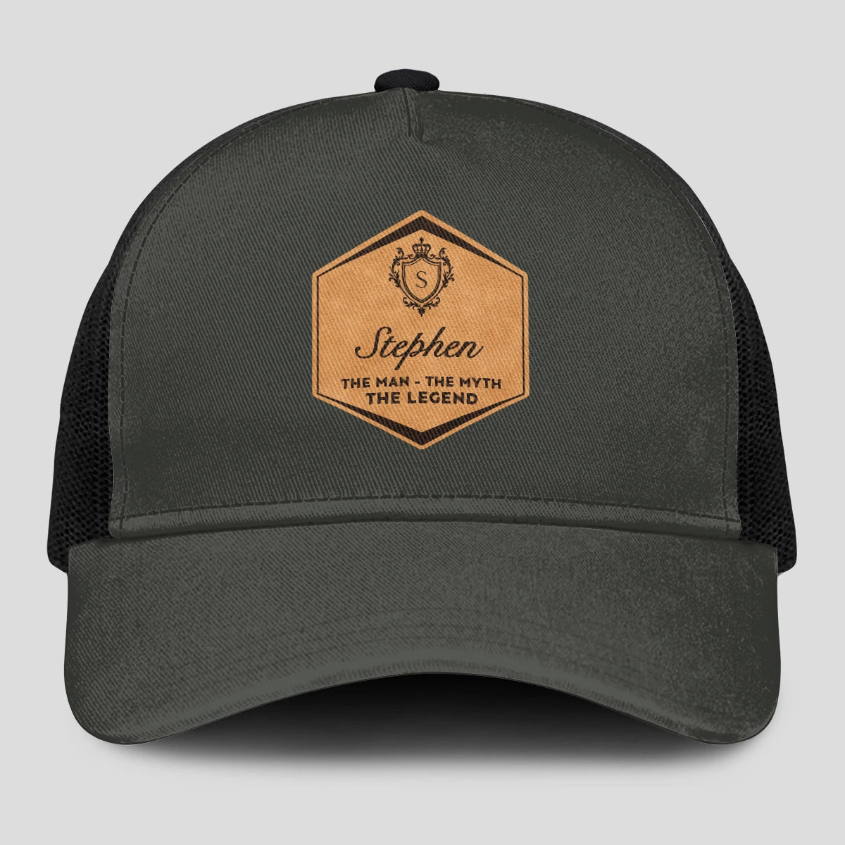 The Man The Myth The Legend Vintage Logo Gray And Black Cap STEPHEN 13K1 C211PF