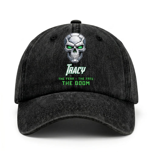 The Fear The Fate The Doom Skull Washed Cap TRACY 13K1 C99PF