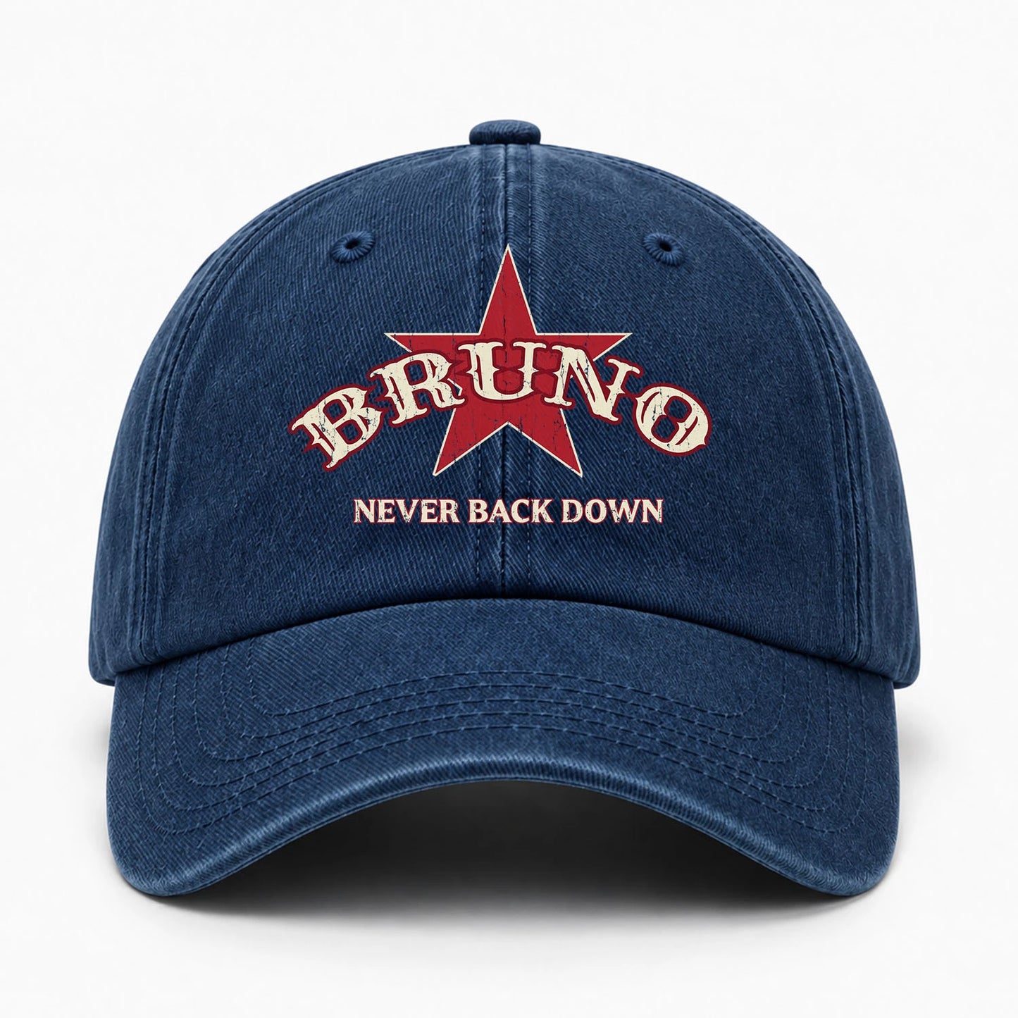 Never Back Down Western Blue Denim Cap BRUNO 13K1 C61PF
