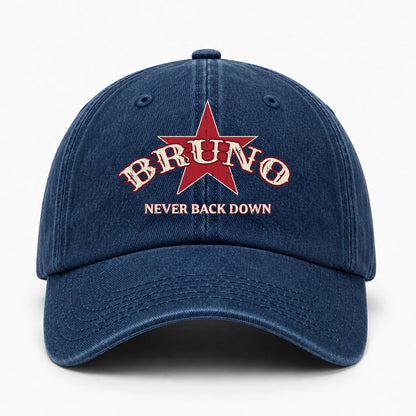 Never Back Down Western Blue Denim Cap BRUNO 13K1 C61PF